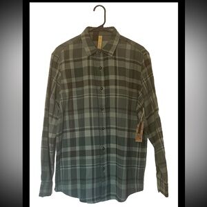 NWT Telluride Reversible Flannel Long Sleeve Shirt Mens Button Up Plaid Green
